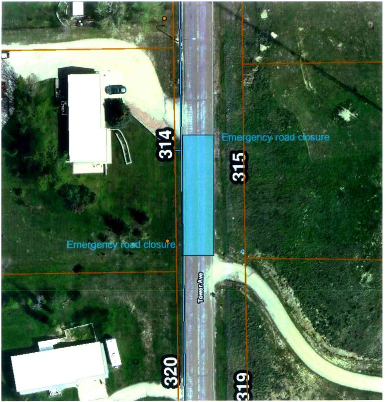 Emergency street closure for hydrant repair 314 Tower Ave Basin Radio